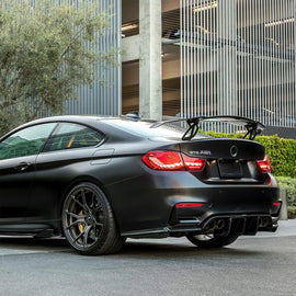 Compatibility with 2014-2020 BMW F80 M3 Sedan F82 F83 M4 with M Sport Rear Bumper Diffuser Lip V - front detail view