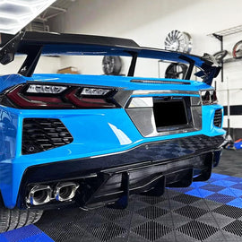 Rear Diffuser Lip Compatibility with 2020-2023 Corvette C8 Z51 Stingray Rear Lower Bumper Chin - front detail view