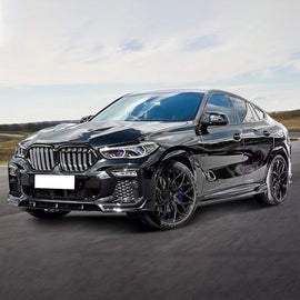 Front Lip Compatibility with 2020-2023 X6 G06 M Sport Front Bumper Lower Valance Chin Lip Splitter - front detail view