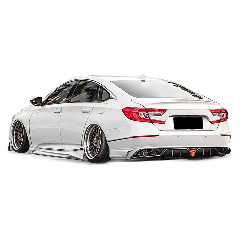 Rear Lip Compatibility with 2018-2022 Accord 10th Rear Bumper Chin Lip with W LED Brake Light + - front detail view