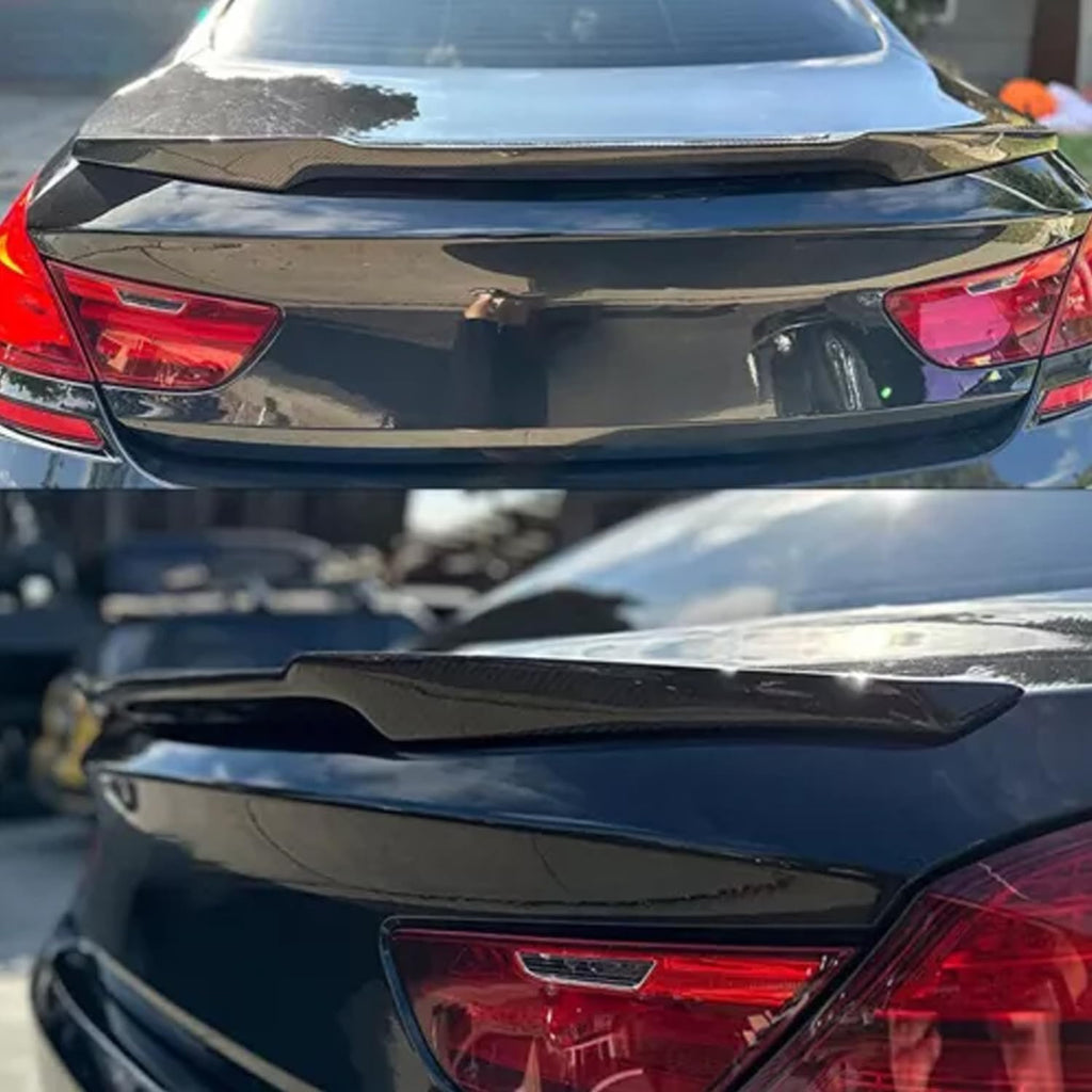 Rear Spoiler Compatibility with 2012-2018 6 Series F06 640i 650i M6 M4 Style Rear Trunk Wing Lid - front detail view