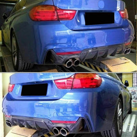 Compatibility with 2014-2020 BMW 4 Series F32 F33 F36 M Sport Rear Diffuser Bumper Chin Lip Carbon Fiber - front detail view
