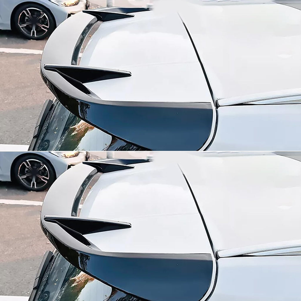 Rear Roof Spoiler Compatibility with 2023 2024 X1 U11 M Sport Rear Trunk Spliter Wing Lip (Gloss Black) - front detail view