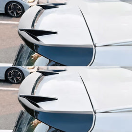 Rear Roof Spoiler Compatibility with 2023 2024 X1 U11 M Sport Rear Trunk Spliter Wing Lip (Gloss Black) - front detail view
