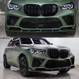 Front Lip Compatibility with 2019-2022 F95 X5M M Sport Front Bumper Lower Valance Chin Lip Splitter - front detail view