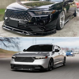 Front Bumper Lip Compatibility with 2023-2024 Accord 11th Front Diffuser Chin Lip Splitter Spoiler - front detail view
