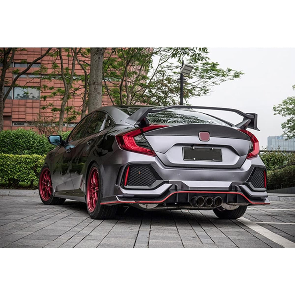 Rear Spoiler Compatibility with Civic 10th Gen 2016-2021 Rear Trunk Lid Spoiler Wing JDM Type-R - front detail view