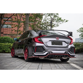 Rear Spoiler Compatibility with Civic 10th Gen 2016-2021 Rear Trunk Lid Spoiler Wing JDM Type-R - front detail view
