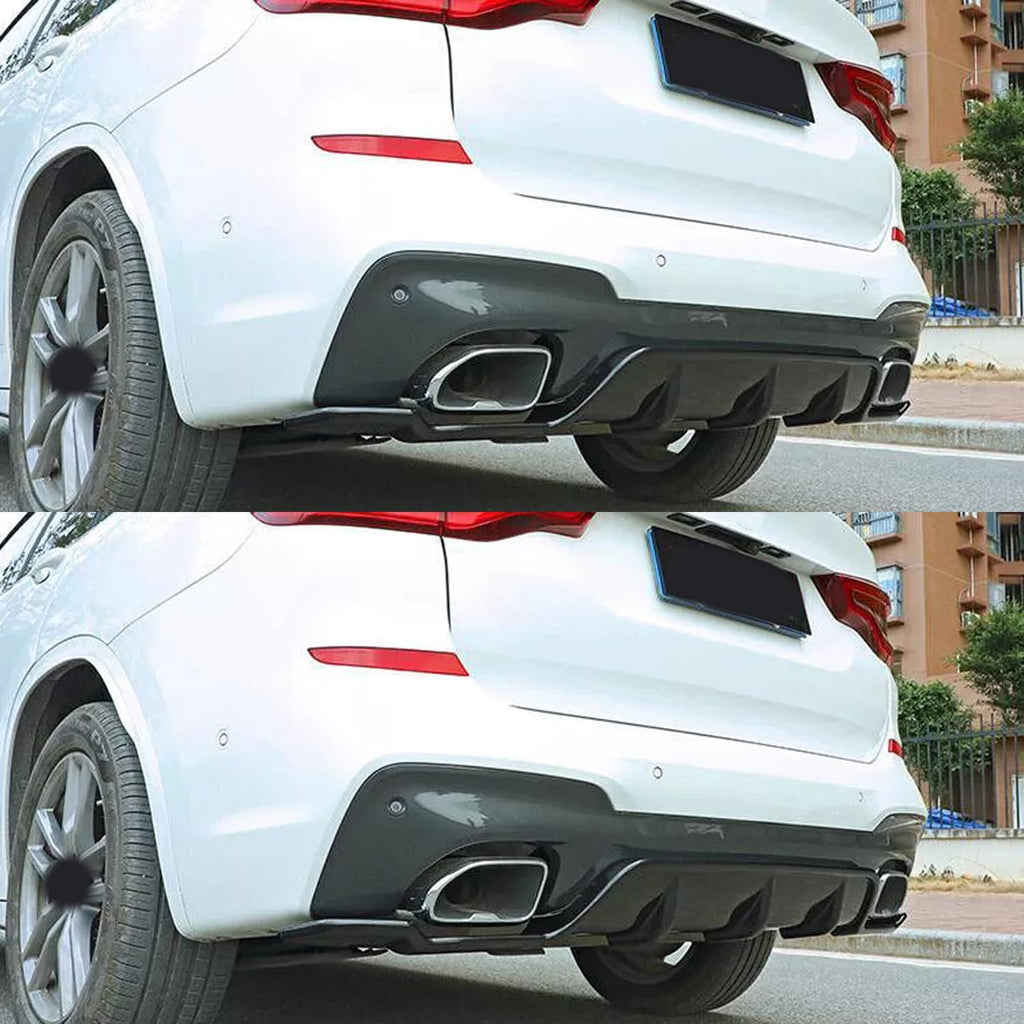 Rear Diffuser Compatibility with 2018-2021 X3 G01 M Sport BK Style Rear Bumper Chin Diffuser Kit - front detail view
