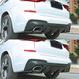 Rear Diffuser Compatibility with 2018-2021 X3 G01 M Sport BK Style Rear Bumper Chin Diffuser Kit - front detail view