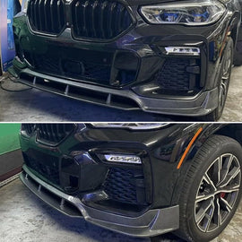 Front Lip Compatibility with 2020-2023 X6 G06 M Sport Front Bumper Lower Valance Chin Lip Splitter - front detail view