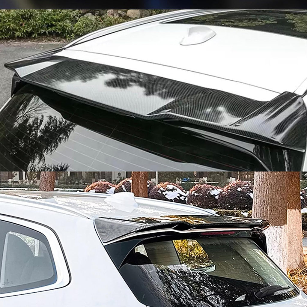 Rear Roof Spoiler Compatibility with 2018-2023 X3 G01 Rear Trunk Spliter Wing Lip (Carbon Fiber Style) - front detail view