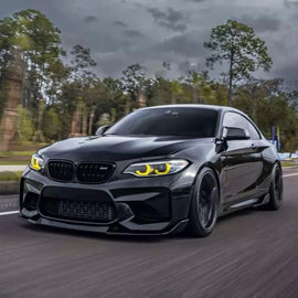 Front Bumper Lip Compatibility with 2019-2021 F87 M2 CS Style Front Chin Diffuser Lip Air Dam - front detail view