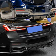 Load image into Gallery viewer, Rear Diffuser Compatibility with 2019-2022 7 Series G11 G12 M Sport Rear Bumper Chin Diffuser Kit - front detail view