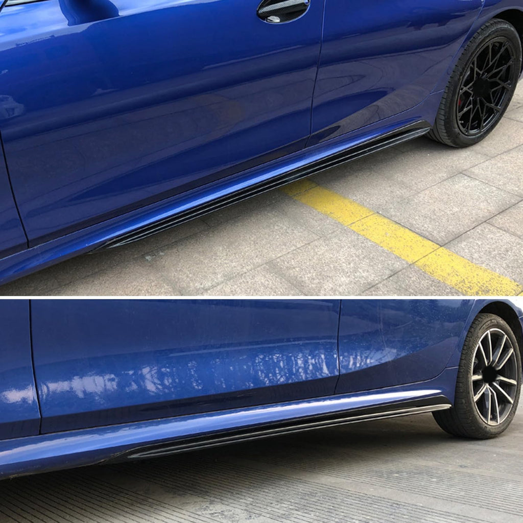 Side Skirts Compatibility with 2019-2022 3 Series G20 G28 M Sport Rocker Panel Line Door Extension - front detail view