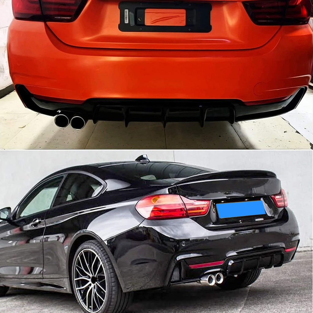 Rear Diffuser Compatibility with 2014-2020 4 Series F32 F33 F36 420i 420d 428i 430i M Sport Rear - front detail view