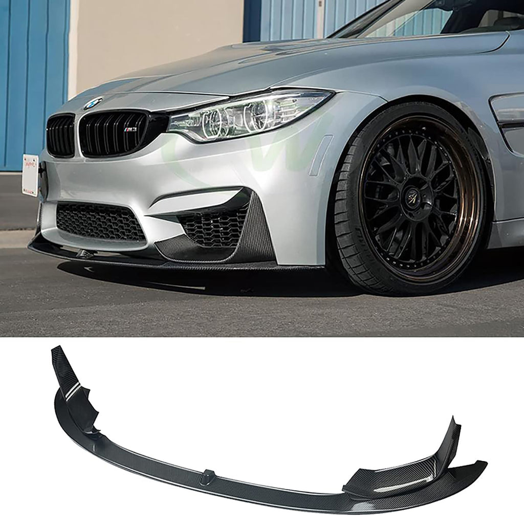 2014 2015 2016 2017 2018 2019 2020 BMW M3 F80 M4 F82 F83 MP Style Front Bumper Chin Lip Spoiler - front detail view
