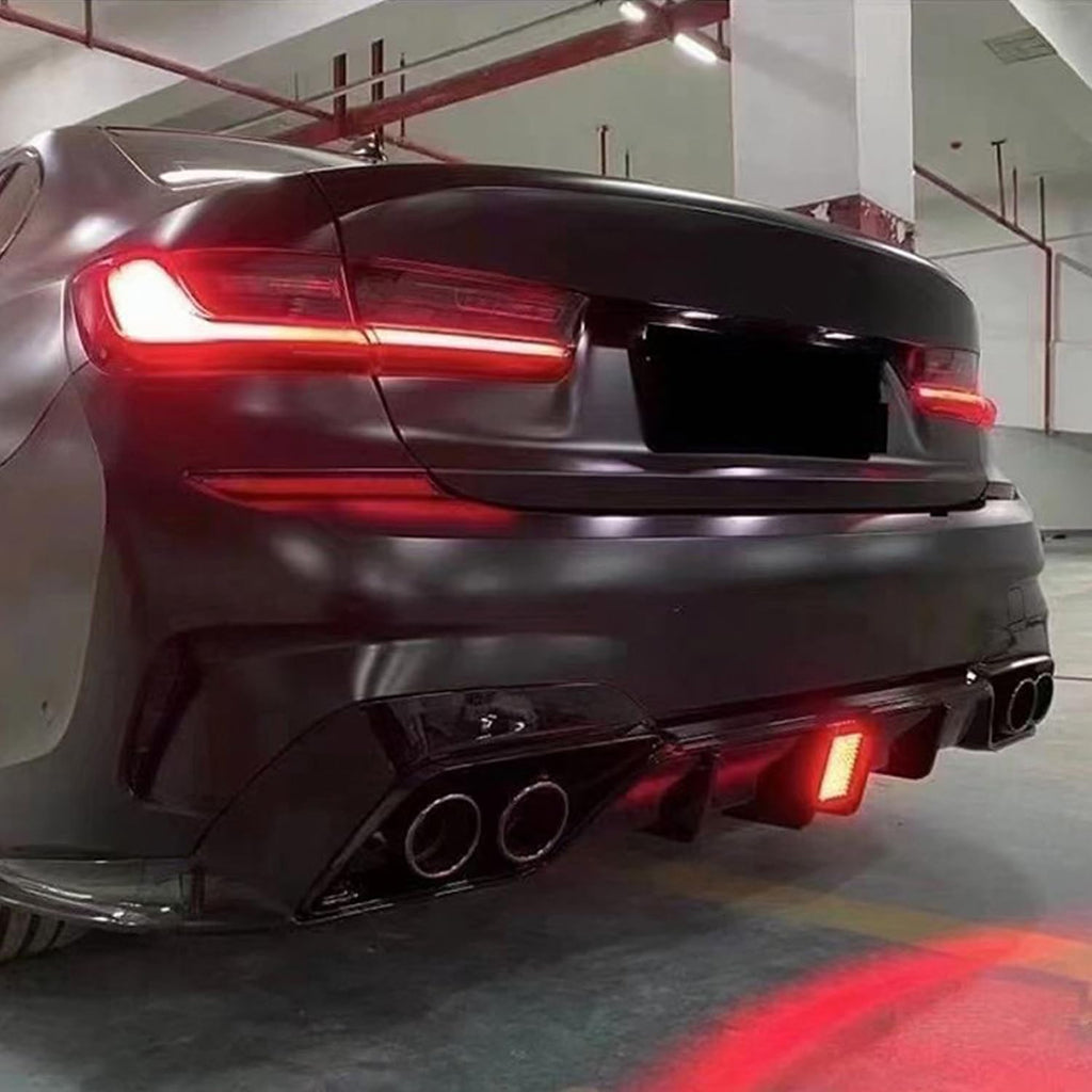 Rear Diffuser Lip Compatibility with 2019-2022 3 Series G20 330i M340i Sport Rear Bumper Diffuser - front detail view
