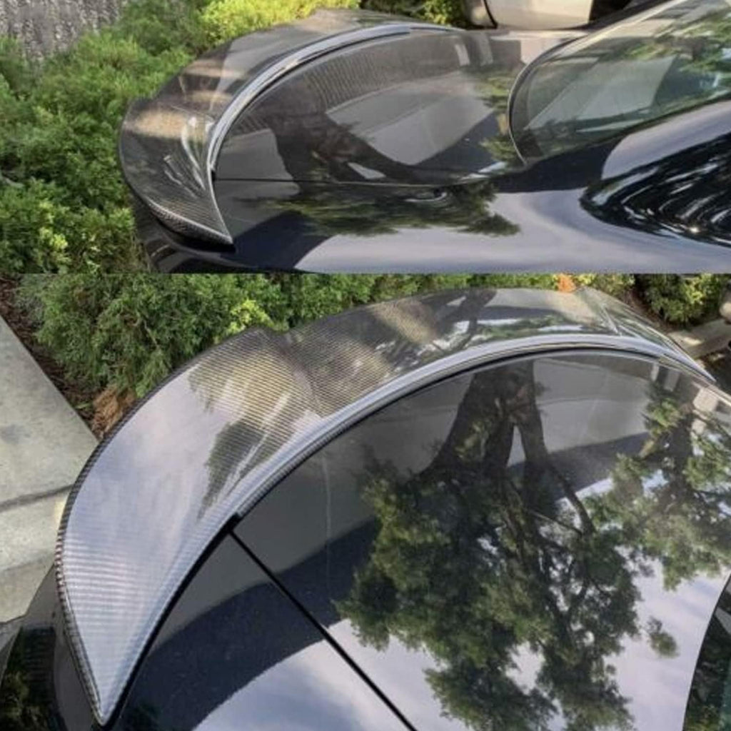Rear Spoiler Compatibility with 2015-2022 Charger Trunk Spoiler Rear Wing Spoiler Lip Carbon Fiber - front detail view