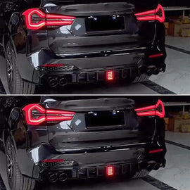 2022-2024 X3 G01 M40i M Sport LCI Style Rear Bumper Chin Lip Kit Spoiler Splitter W LED Light Gloss Black - front detail view