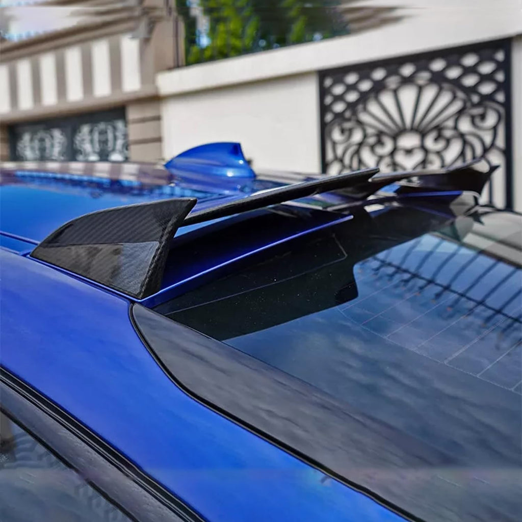 Rear Roof Spoiler Compatibility with 2020-2024 X6 G06 M Sport Rear Trunk Spliter Wing Lid (Carbon - front detail view