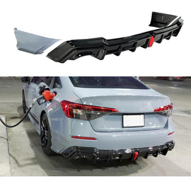 Rear Diffuser Lip Compatibility with 2022-2024 Civic 11th Gen Yofer Style V2 LED Light Rear Bumper - main product view