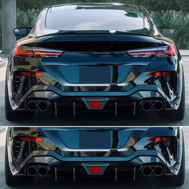 Rear Diffuser Compatibility with 2019-2023 8 Series G16 M Sport 4 Door Rear Bumper Chin Diffuser - front detail view