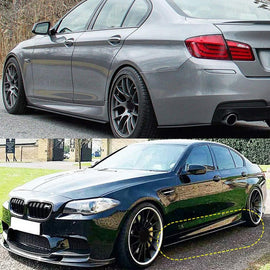 Side Skirts Compatibility with 2011-2016 5 Series F10 MP Style Rocker Panel Door Extension Lips - front detail view
