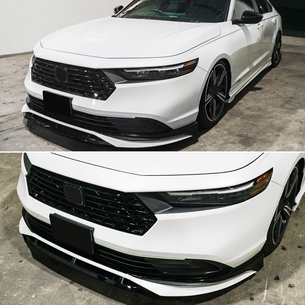 Front Bumper Lip Compatibility with 2023-2024 Accord 11th Front Diffuser Chin Lip Splitter Spoiler - installed fitment view