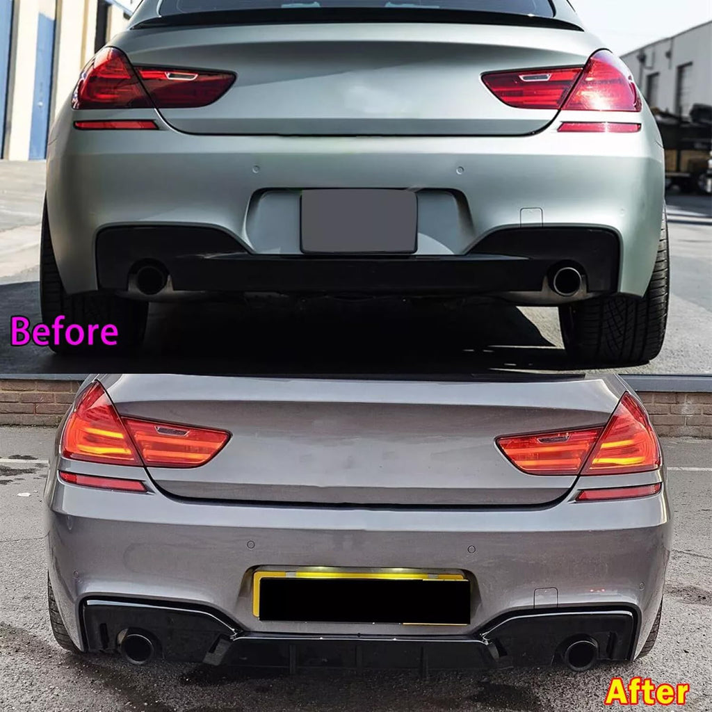 Rear Lip Compatibility with 2012-2018 6 Series F06 F12 F13 640i 650i M Sport Rear Bumper Chin - front detail view