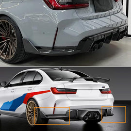 Rear Bumper Side Corner Splitter Compatibility with 2021-2024 G80 G81 M3 MP Style Rear Side - front detail view