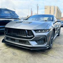 Load image into Gallery viewer, Front Lip Compatibility with 2024 2025 Mustang Front Bumper Lower Diffuser Chin Lip Protection Trim - installed fitment view