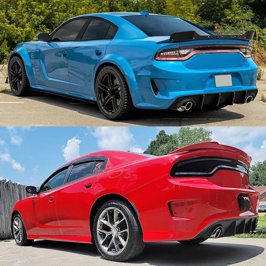 Rear Diffuser Compatibility with 2015-2024 Charger SRT Non-Widebody Models Rear Bumper Chin - installed fitment view