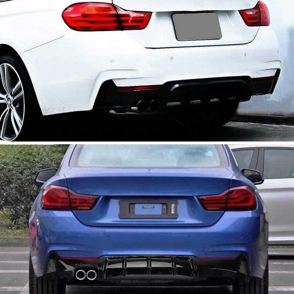 Rear Diffuser Compatibility with 2014-2020 4 Series F32 F33 F36 420i 420d 428i 430i M Sport Rear - installed fitment view