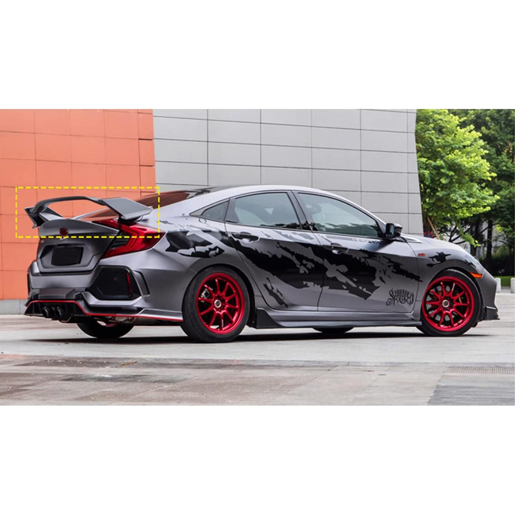 Rear Spoiler Compatibility with Civic 10th Gen 2016-2021 Rear Trunk Lid Spoiler Wing JDM Type-R - installed fitment view
