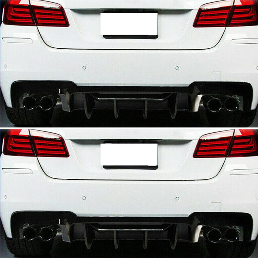 Rear Diffuser Compatibility with 2011-2016 5 Series F10 M5 M Sport Rear Bumper Chin Lip Quad - installed fitment view