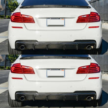 Load image into Gallery viewer, Rear Diffuser Compatibility with 2011-2016 5 Series F10 535i M Sport MP Style Rear Bumper Chin Lip - installed fitment view