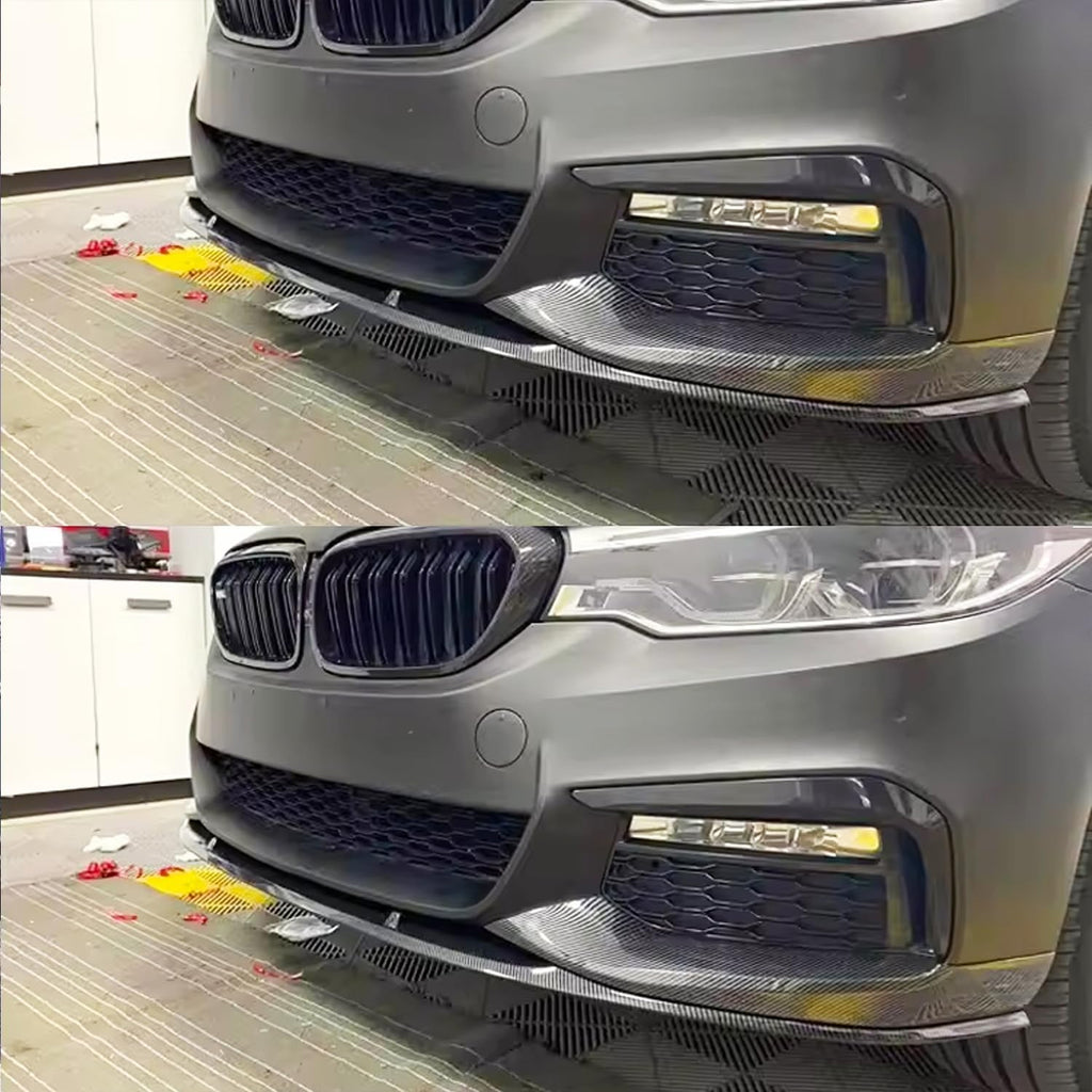 Front Lip Compatibility with 2017-2020 5 Series G30 G31 M Sport Front Bumper Diffuser Chin Lip - installed fitment view