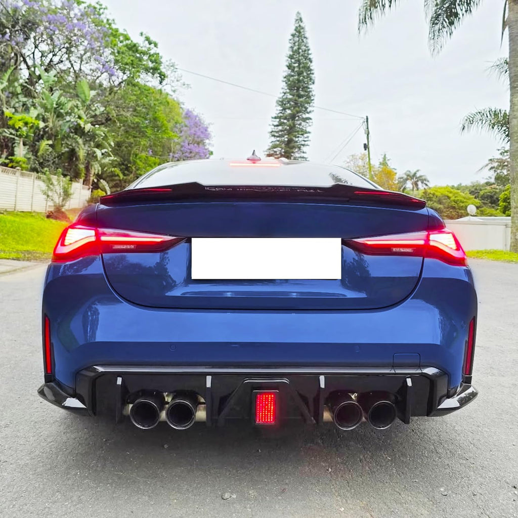 Rear Diffuser Compatibility with 2021-2024 G80 M3 G82 G83 M4 Rear Lower Bumper Diffuser Lip Kit - installed fitment view