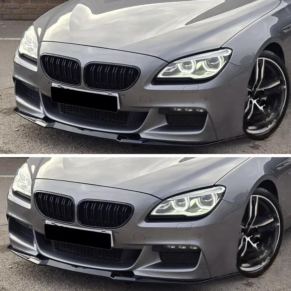 Front Bumper Lip Compatibility with 2012-2019 6 Series F06 F12 F13 M Sport Front Chin Diffuser Lip - installed fitment view