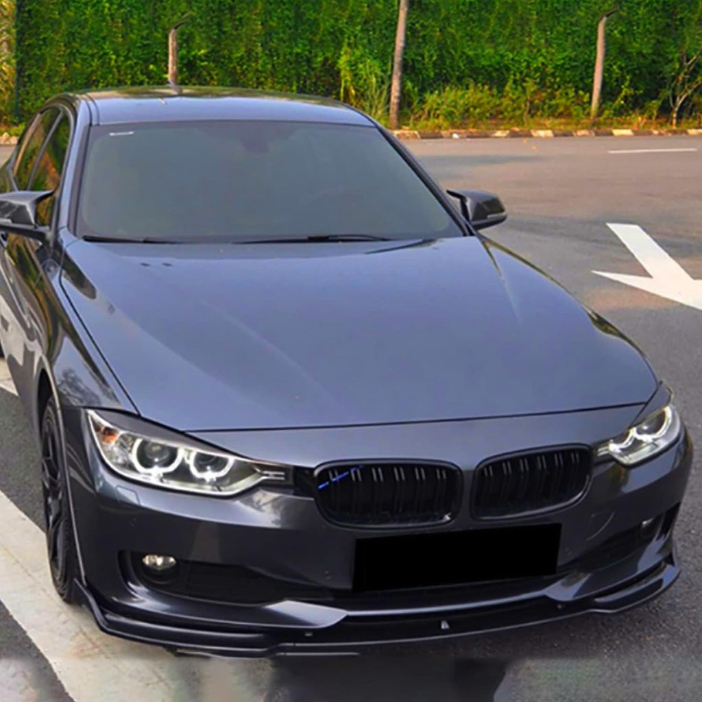 Front Lip Compatibility with 2013-2018 3 Series F30 F35 320i 325i 328i 335i Base Model Front Bumper - installed fitment view