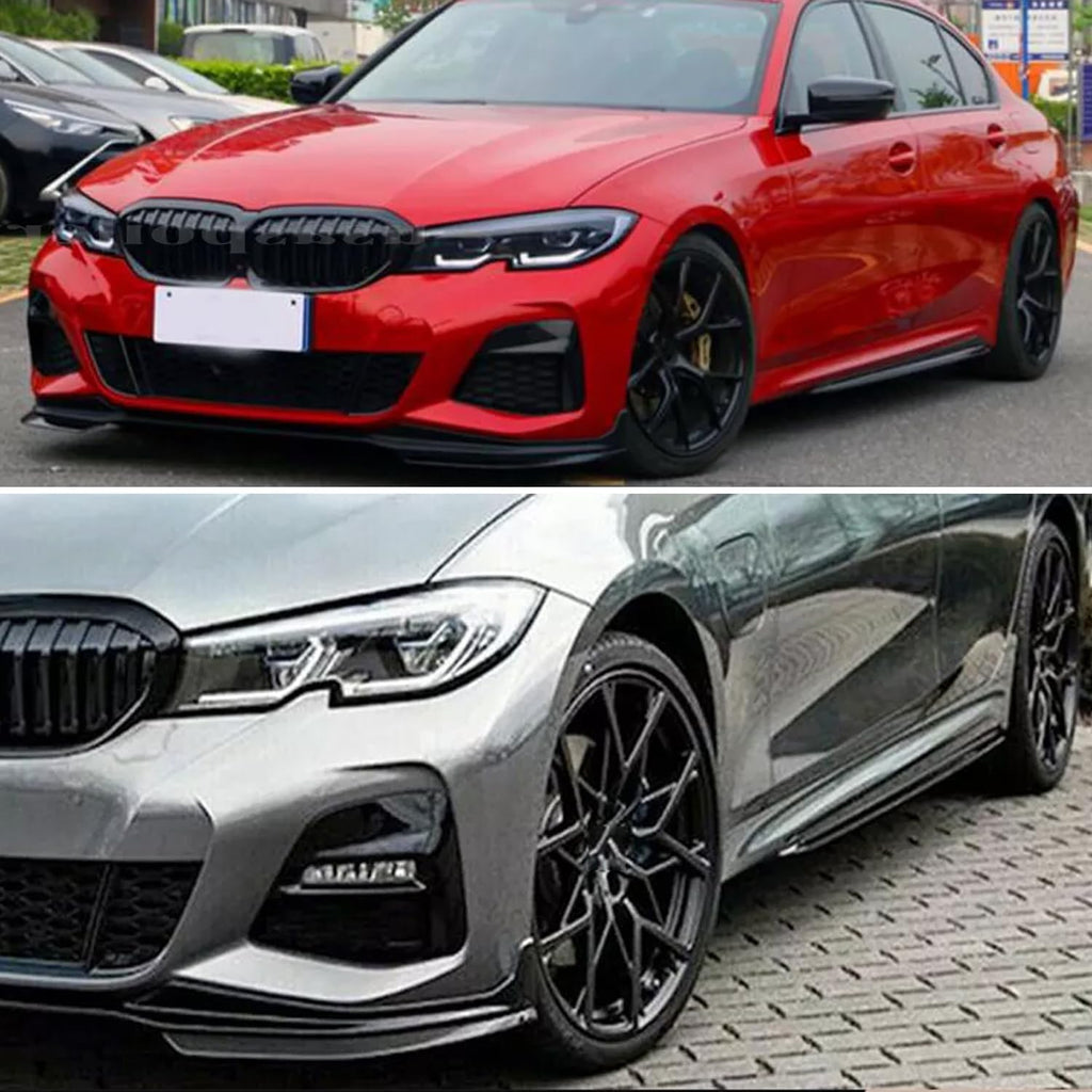 Side Skirts Compatibility with 2019-2022 3 Series G20 G28 M Sport Rocker Panel Line Door Extension - installed fitment view