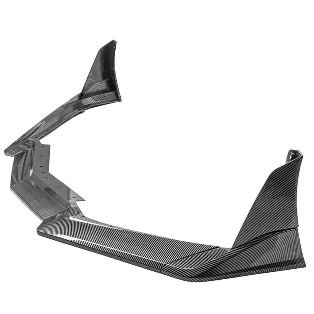 Front Lip Compatible with 2022 2023 Corvette C8 Z51 ZR1 Style STG 3 Winglet Front Bumper Chin Lip - side angle view