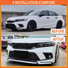 Load image into Gallery viewer, Front Lip Compatibility with 2022-2024 Civic Yofer Style Front Bumper Chin Lip Splitter Spoiler Kit - installed fitment view