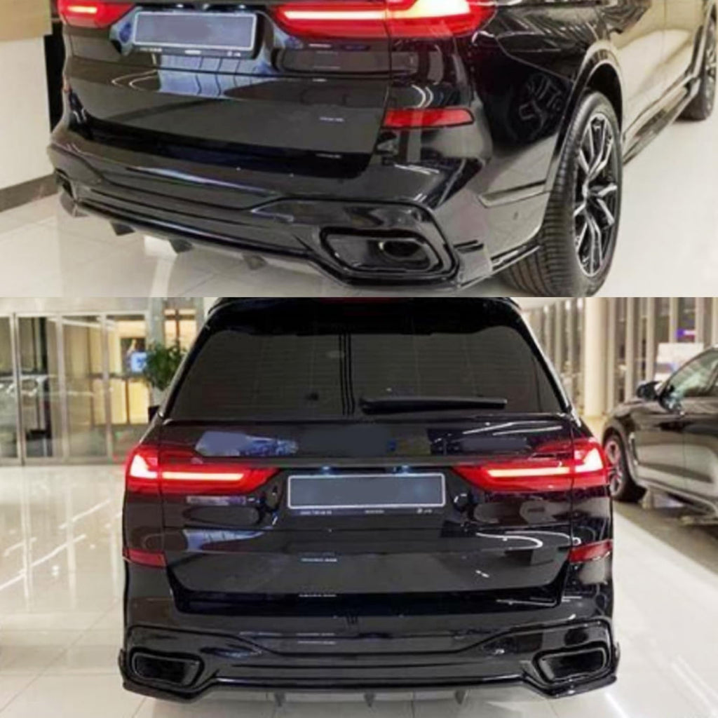 Rear Diffuser Compatibility with 2019-2023 X7 G07 M Sport Rear Bumper Chin Diffuser Lip Kit Spoiler - installed fitment view