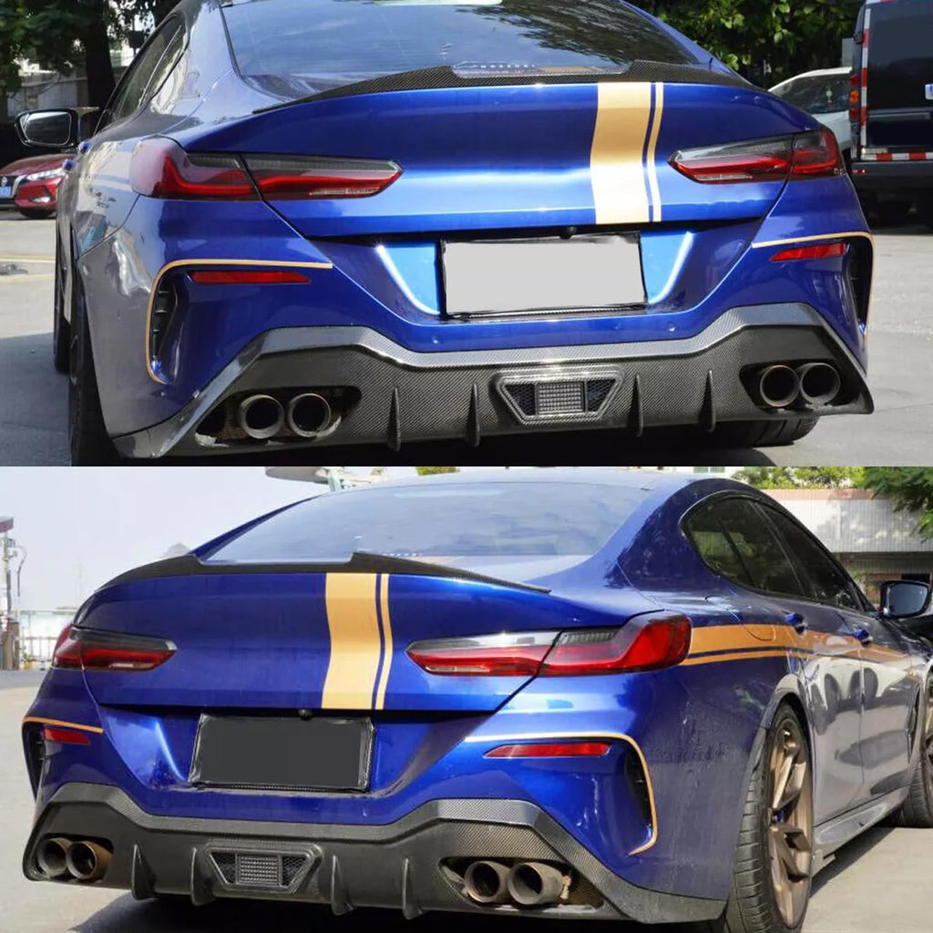 Rear Diffuser Compatibility with 2019-2023 8 Series G16 M Sport 4 Door Rear Bumper Chin Diffuser - installed fitment view