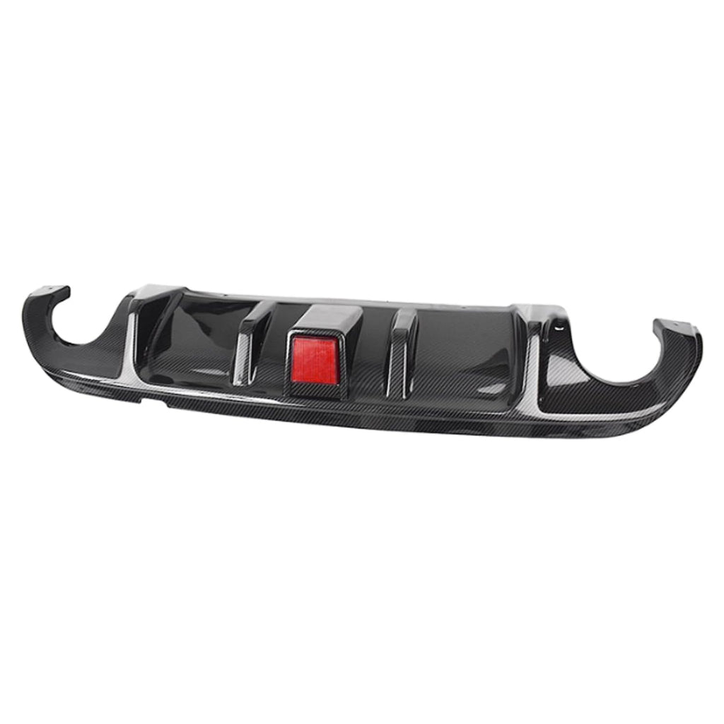Compatibility with 2014-2017 Q50 Rear Bumper Lip Spoiler Lower Diffuser with Brake Light Carbon - installed fitment view