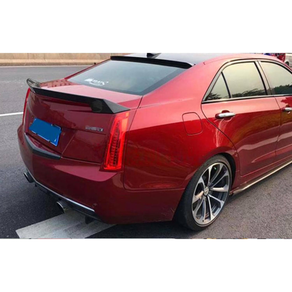 Spoiler Compatibility with 2013-2019 ATS ATS-L V Style Rear HighKick Trunk Spoiler Wing Lid Gloss - installed fitment view