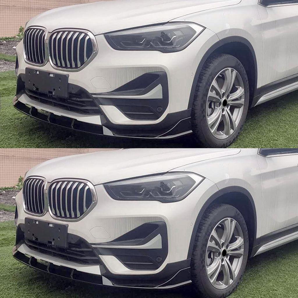 2016-2021 X1 F48 F49 Base Model Front Bumper Chin Diffuser Lip Air Dam Splitter Spoiler (Gloss - installed fitment view