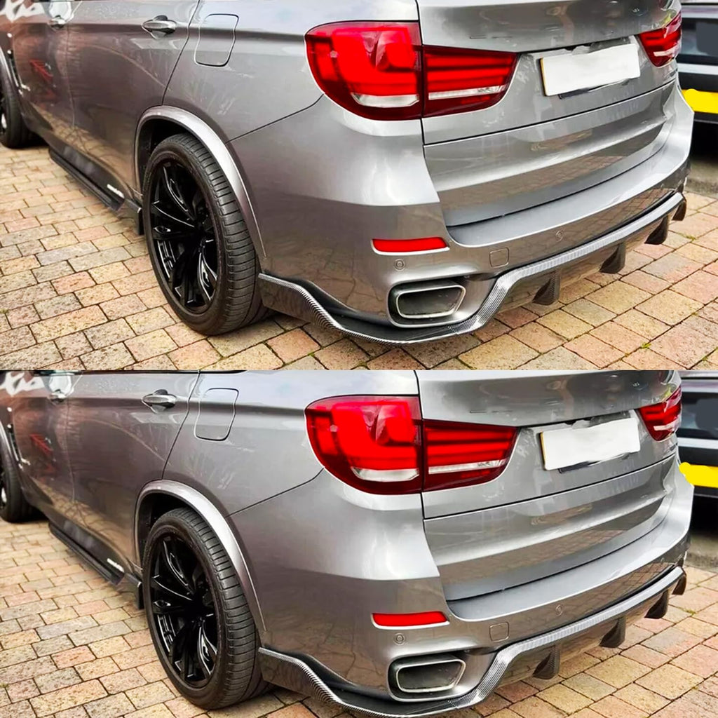Rear Diffuser Compatibility with 2014-2018 X5 F15 Rear Bumper Chin Diffuser Kit Spoiler Splitter - installed fitment view